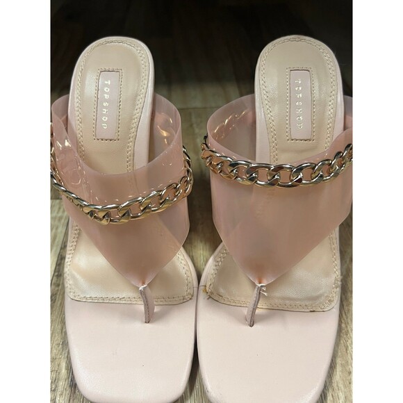 Topshop Women’s Square Open Toe Chain Heel size 5.5 - Picture 6 of 6